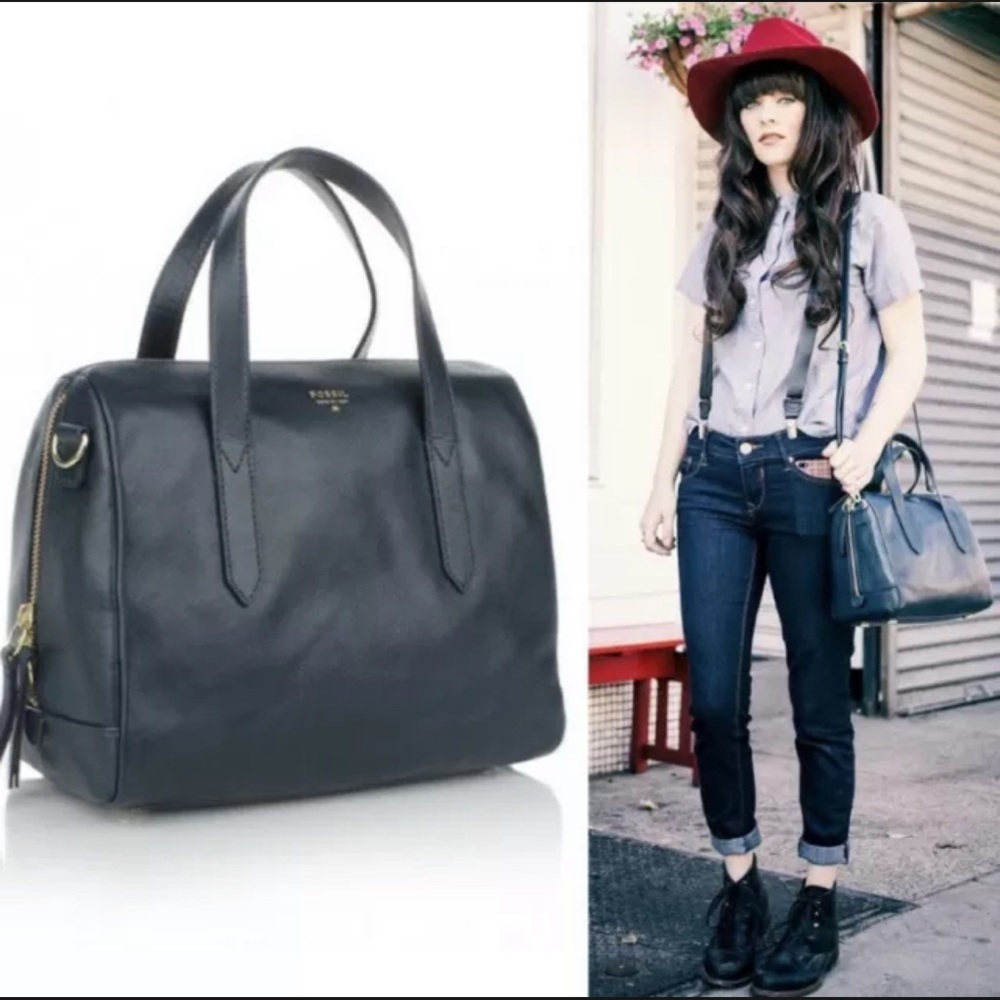 Fossil,original SYDNEY satchel//Heritage blue